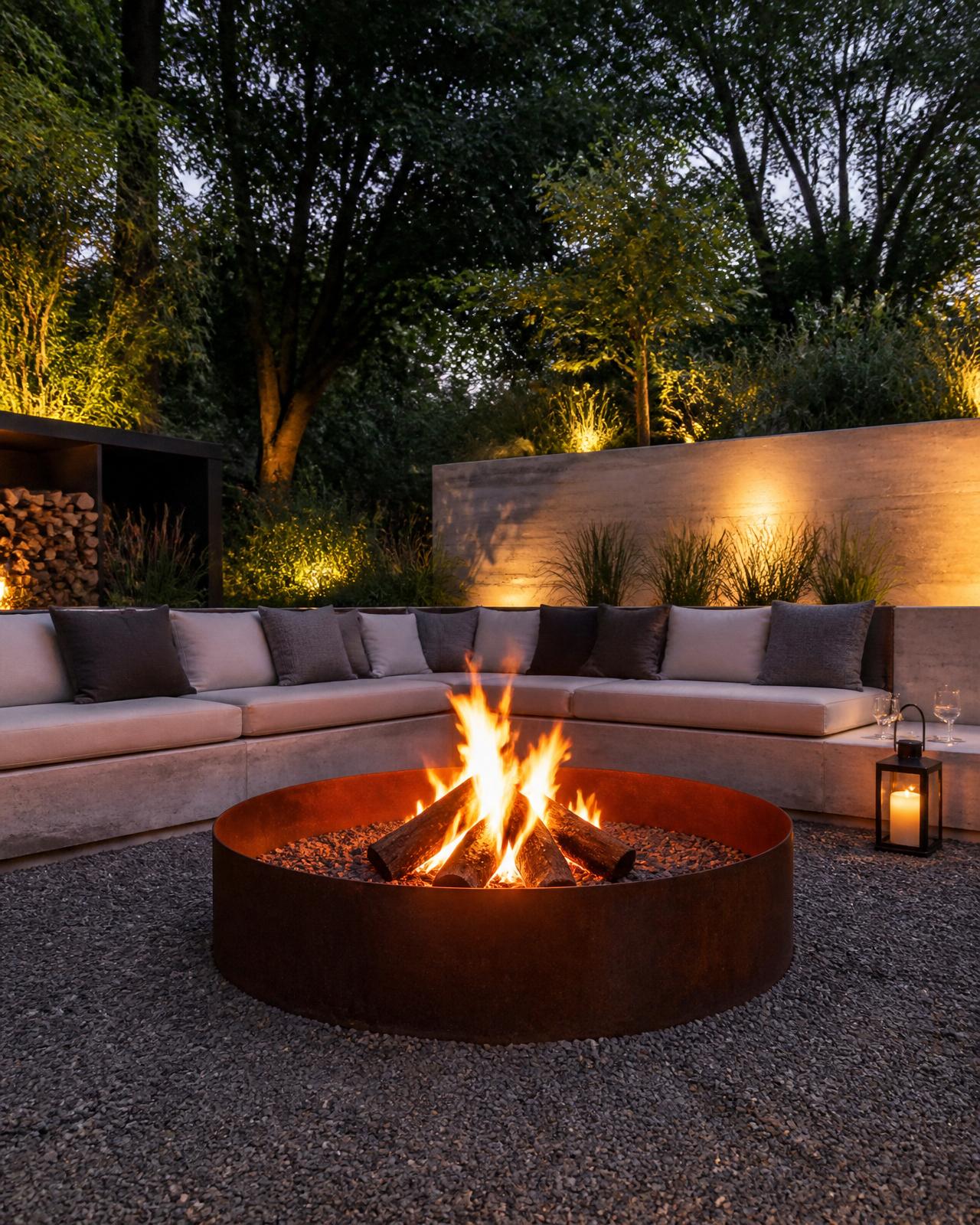 Lounge mit Feuerstelle